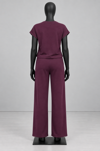 Women Two Piece Lounge Set Short Sleeve Wide Leg <b>Pants</b> Casual Outfit Summer - Product Image 4