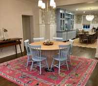 Antique Traditional Oushak Design Wool Rug Handknitted 6x9 Sizes Multicolor Pink for Living Room Decor High Area Rugs Sets