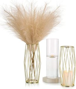 Rayan International, soporte de flores dorado moderno, soporte de Metal, juego grande, 2 soportes de flores de hierro de mesa para decoración del hogar de boda, 2 uds. - Product Image 4