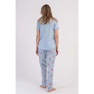 Ensemble de pyjama ovale à col rond et manches courtes KADIN P.SUPREM - Bleu - Bleu - Product Image 4