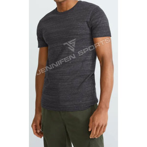 T-shirt pour homme en coton à manches courtes, respirant, séchage rapide, léger, avec motif flocage personnalisé OEM, col texturé - Product Image 4