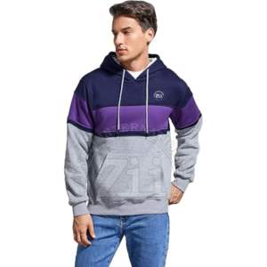 Deux tons 310g 100% coton pull coupe régulière à capuche broderie sérigraphie lavage à l'acide OEM personnalisé hommes décontracté hiver goutte - Product Image 4