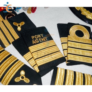 Épaulette OEM en tissu noir avec 4 barres d'or, style français, pour capitaine et équipage, à enfiler, vente en gros - Product Image 5