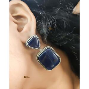 Replica <b>Earrings</b> with Stone Peach Colour Stone Gift for Casual Party Wear <b>Handmade</b> Bulk Product - Product Image 3