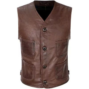 <b>Men's</b> Casual Racing <b>Vest</b> for Winter Breathable <b>Black</b> Genuine Leather for Motorcycle Riding Good Quality Fashion for Motorbike - Product Image 5