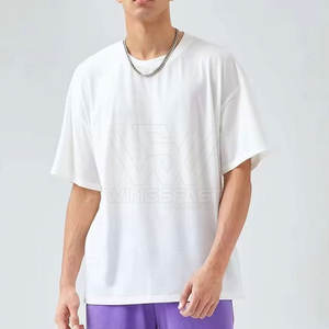 T-shirt 100% coton de couleur unie sur mesure pour hommes Streetwear T-shirts unisexes imprimés à coupe ample - Product Image 4