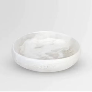 White Resin Serving <b>Bowl</b> With Base Resin <b>Bowl</b> Round With Natural Polish Modern Design <b>Large</b> Dough Serving <b>Bowl</b> for Home HotelUse - Product Image 1