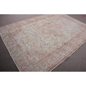 Grand tapis turc en laine de 67x9,4 pieds, blanc, design vintage persan patchwork avec envers en latex - Product Image 2