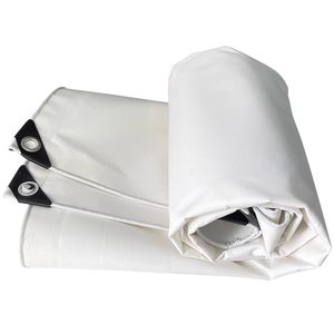 Bâche en polyester blanc robuste et imperméable, conçue pour une protection extérieure à long terme - Product Image 2