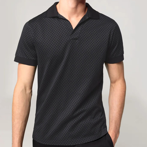 Personalizado Hombres Nuevo diseño cuello mandarín bordado caucho silicona Logo deportes respirar Slim Fit Color sólido Golf Polo camisetas - Product Image 4