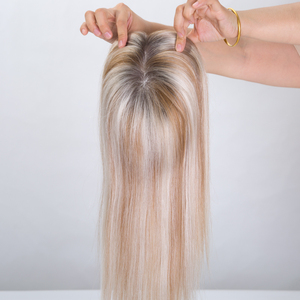 Topper de Cabello Mono de 3x5 Pulgadas - para Parte Lateral y Corona - Fácil de Usar para Principiantes, Fácil de Fijar con Clips, Aspecto Natural - Product Image 3