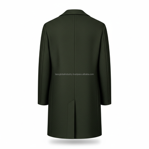 Série de manteaux en laine pour hommes sur mesure, designs à carreaux et unis de qualité supérieure, fabrication OEM, étiquette privée, directement de l'usine - Product Image 2