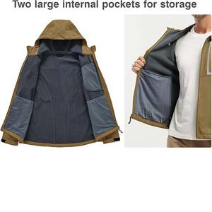 Vestes coupe-vent softshell pour hommes veste de randonnée imperméable avec doublure en polaire pour hommes manteaux coupe-vent vestes de sport et de course - Product Image 5