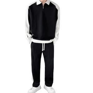 Conjunto Deportivo Informal Elástico de Sudadera y Pantalones Deportivos con Parches de Moda para Mujer, Top Deportivo Cómodo, Pantalones Activos 100% - Product Image 1