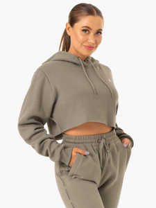 Ensemble 2 pièces OEM pour femme : sweat à capuche court en molleton de coton et pantalon de survêtement bleu pour l'hiver - Product Image 3