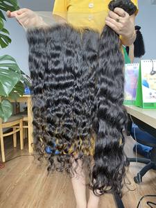 Cuticule de cheveux humains vierges crus cambodgiens du Vietnam alignée vague naturelle droite soyeuse bouclée lâche vague profonde double fermeture dessinée - Product Image 4