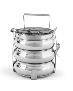 Énorme demande vente en acier inoxydable 3 compartiments Tiffin boîte Style indien ventre déjeuner transporteur de qualité alimentaire Bento boîtes 10x3 - Product Image 6