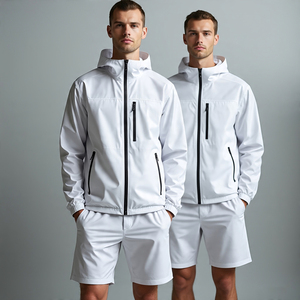 Conjuntos de pantalones cortos cortavientos para lluvia para hombre, impermeables, para senderismo, poliéster, licra, nailon ligero, cortavientos para lluvia, conjuntos para hombre - Product Image 1