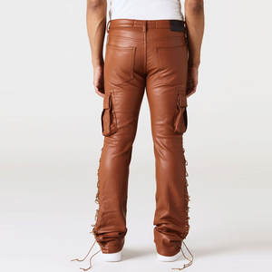 Wholesale Eco Friendly <b>Leather</b> Made Stacked <b>Pants</b> Superior Quality Unique Style Outdoor Wear <b>Men</b> <b>Leather</b> Stacked <b>Pants</b> - Product Image 6