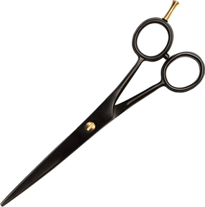 Tijeras profesionales de peluquero negro y dorado de 6,5 pulgadas, hoja recta de acero inoxidable para uso en belleza - Product Image 2