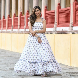 ชุดเดรสผ้าฝ้ายทอมือลายดอกไม้สไตล์โบฮีเมียนสำหรับผู้หญิง เอวธรรมชาติ แขนกุด เหมาะสำหรับฤดูร้อน สไตล์ลำลอง พร้อมไอเดียของขวัญวันวาเลนไทน์ - Product Image 4