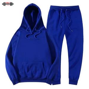 <b>Men's</b> Hooded Casual Solid Print Two-piece Streetwear Track Suit <b>Baggy</b> <b>Jogger</b> Pants Sets Plus Size Feature Winter Sport 100% - Product Image 3