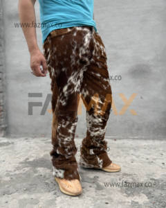 กางเกงหนังขนวัวสำหรับผู้ชายกางเกงสไตล์ตะวันตกของแท้กางเกงเฟอร์วัวเฟอร์วัวพิมพ์ลายธรรมชาติ - Product Image 6