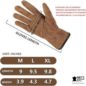 Guantes de trabajo duraderos de piel de vaca OEM con aislamiento térmico y características de protección anticorte para deportes de esquí y trabajo al aire libre - Product Image 3