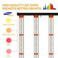 Éclairage de serre : Lumières de culture LED dimmables 8 barres 800W spectre complet IP65 pour plantes hydroponiques avec support de floraison