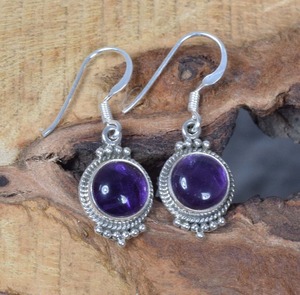 Améthyste Gemstone Trending Design Boucles d'oreilles Boucles d'oreilles en argent sterling massif 925 pour femmes filles Boucles d'oreilles pendantes Bijoux en argent - Product Image 2