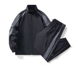 Conjunto de Chaqueta y Pantalón Deportivo con Cuello Alto, Chaqueta Cortavientos Moderna, Chándal con Logotipo Personalizado para Hombre - Product Image 3