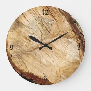 RELOJ DE PARED DE MADERA PERSONALIZADO DETALLADO PARA LA DECORACIÓN ELEGANTE DEL HOGAR Cuerpo de bambú MODERNO con Rosh natural para ocasiones de boda - Product Image 1