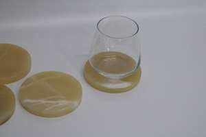 Polished Natural <b>Agate</b> Stone <b>Coasters</b> Crystal Slice Drink Pads for Stylish Home, Office & Luxury Table Decor - Product Image 2