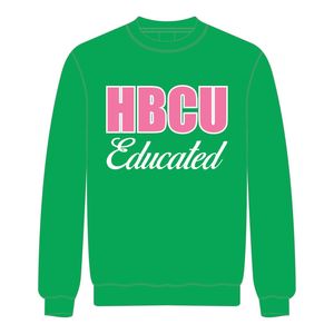 Sudadera de Manga Raglán Verde con Bordado Chenille de la Hermandad Griega Divine Nine, Ropa Personalizada de HBCU - Product Image 2