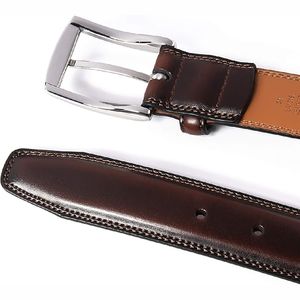 Ceinture en cuir style décontracté 100% Ceinture en cuir véritable avec boucle - Product Image 2