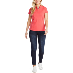 2025 nuevo estilo de ropa informal para mujer, polos transpirables de manga corta de algodón 100% de alta calidad con logotipo personalizado - Product Image 5