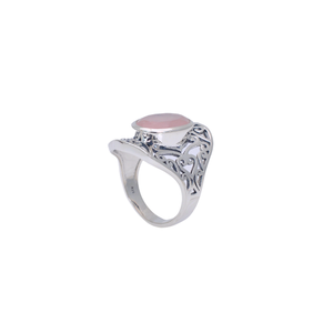 Bague en argent sterling 925 unique faite à la main avec quartz rose taillé serti en bélière, pièce unique, style bohème, bijoux fins pour mariage et fête - Product Image 4