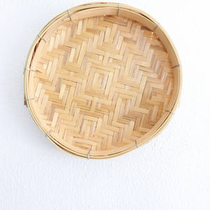 Ensemble de plateaux de service ronds en bambou tissés à la main, plateaux nordiques décoratifs, assiettes de service, 1 pièce - Product Image 3