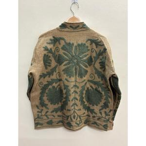 Chaqueta de Algodón con Cuello Mandarín y Bordado Floral en Terciopelo, Tejida a Mano, de Secado Rápido, Largo Regular, Manga Larga, para Mujer, Otoño, Jaipur - Product Image 4