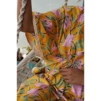 Robe décontractée jaune personnalisable High on Hibiscus, longueur 52 pouces, pour club/jour, taille unique XS-XXL