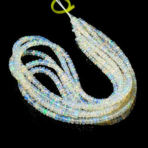 Cuentas Redondas Facetadas de Ópalo Etíope Brillante, Cuentas de Ópalo de Fuego Welo, Cuentas de Ópalo de Fuego Natural de 4-5.5 mm para la Fabricación de Joyas - Product Image 5