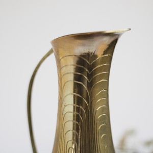Pichet en laiton vintage Sarna Mid Century le plus vendu, vase en laiton gravé indien, pichet décoratif en laiton avec poignée - Product Image 6
