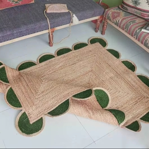 พรมปูพื้นถักจากเส้นใยปอกระเจา ลายหอยเชลล์ งานแฮนด์เมด สไตล์โมเดิร์น กันลื่น เป็นมิตรกับสิ่งแวดล้อม ซักได้ ให้ความอบอุ่นและพื้นผิวธรรมชาติ เหมาะสำหรับทุกห้อง - Product Image 1