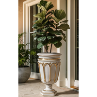 Grande jardinière intérieure et extérieure en fibre de verre, grands pots de fleurs de jardin, pots de plantes artificielles