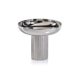 Bol de forme ronde fait main de luxe de conception fantaisie avec base dorée en acier inoxydable en aluminium et métal Style de luxe unique - Product Image 3