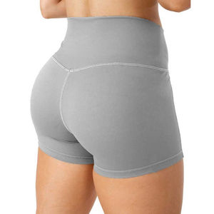 Women crossover <b>waistband</b> yoga shorts high waist fitness activewear custom logo gym workout clothing wholesale supplier - Product Image 3