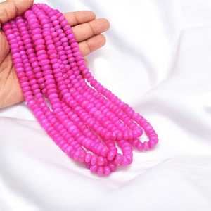 Natural Dark Hot Pink Opal Smooth Rondelle Beads Strand 7mm a 10mm Cuentas de piedras preciosas sueltas para la fabricación de joyas a granel al por mayor India - Product Image 6