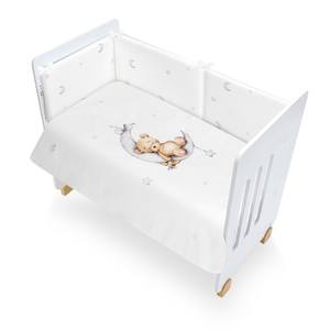 Lit bébé Star Nature avec housse de couette amovible Mod. Ensemble coordonné Oso Luna-Estrella gris, 2 pièces - Product Image 1