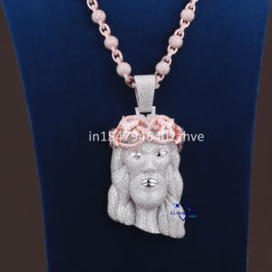 Colgante de cadena de diseño único de Plata de Ley 925 con diamante cultivado en laboratorio VVS Clarity conjunto de collares finos para mujeres - Product Image 2