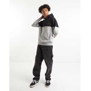 Sweat à capuche unisexe personnalisé Street Wear bicolore noir et gris pour hommes - Product Image 4